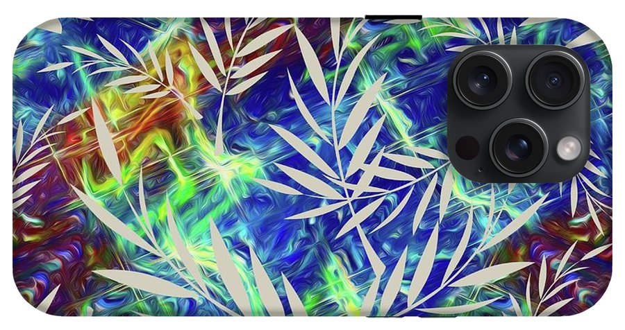 Fern Collage With Liquid Stripes - Phone Case