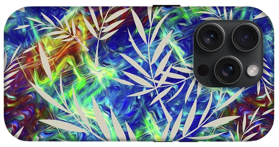 Fern Collage With Liquid Stripes - Phone Case