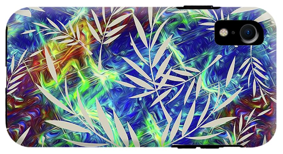 Fern Collage With Liquid Stripes - Phone Case