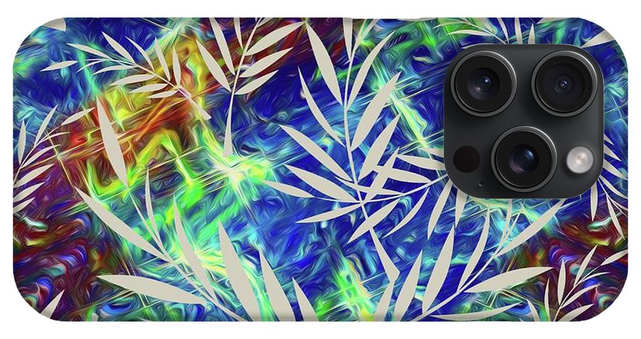 Fern Collage With Liquid Stripes - Phone Case