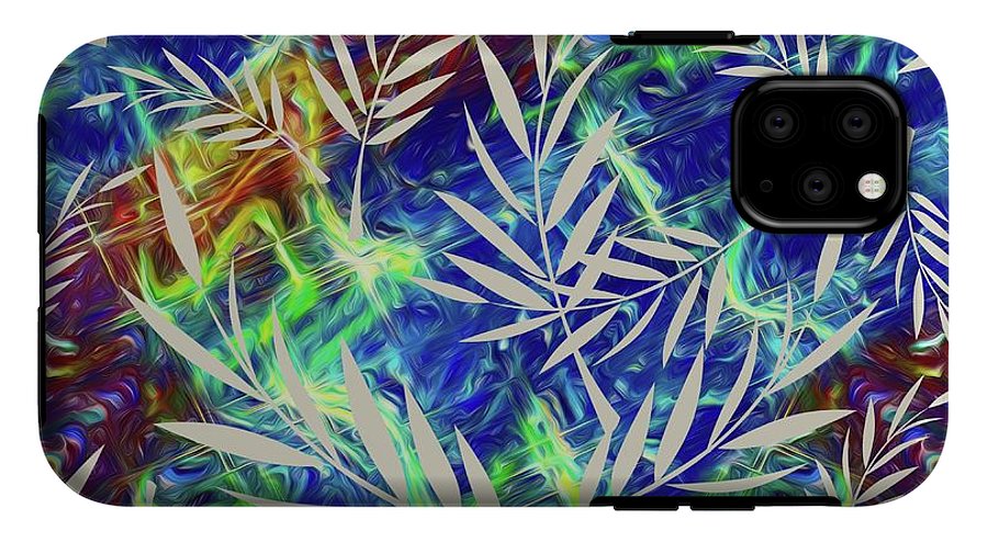 Fern Collage With Liquid Stripes - Phone Case