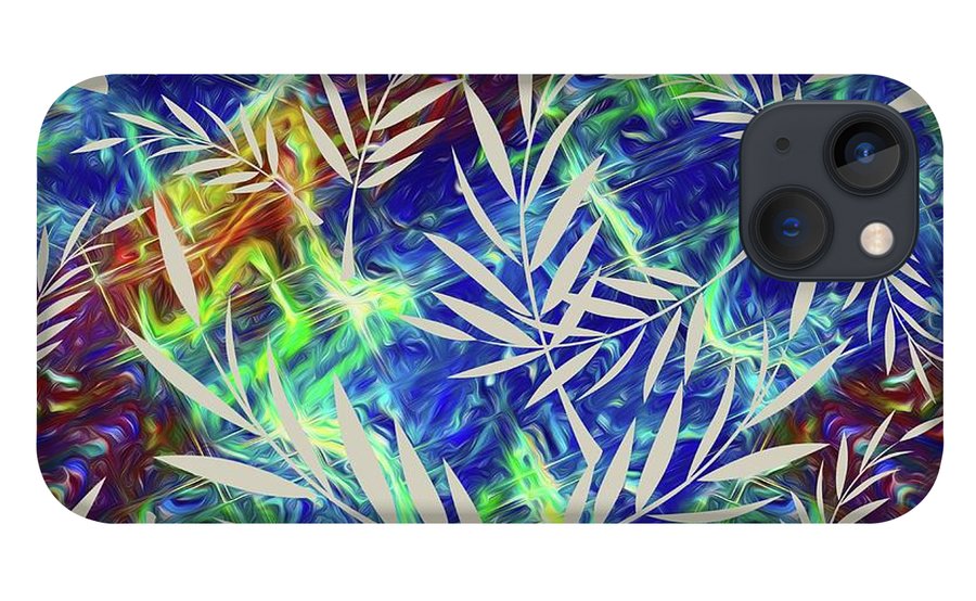 Fern Collage With Liquid Stripes - Phone Case