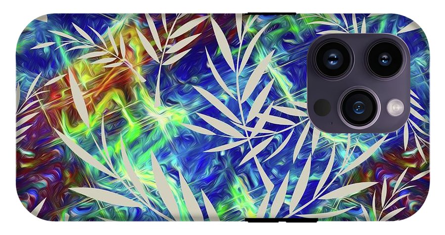 Fern Collage With Liquid Stripes - Phone Case