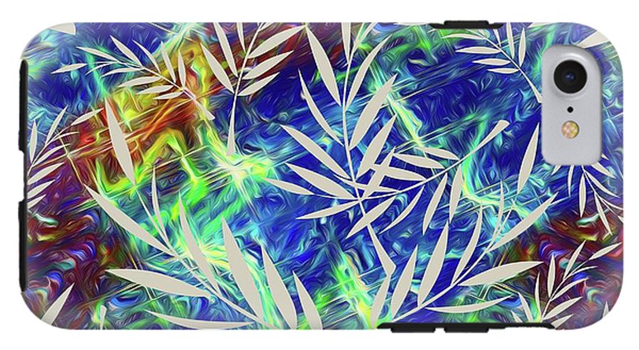 Fern Collage With Liquid Stripes - Phone Case