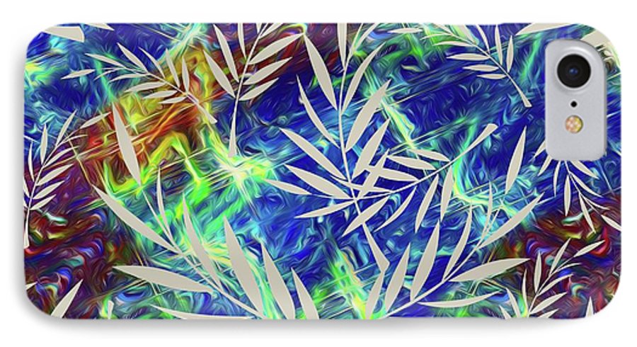 Fern Collage With Liquid Stripes - Phone Case