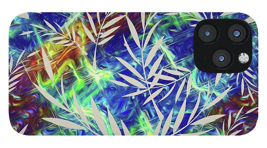 Fern Collage With Liquid Stripes - Phone Case