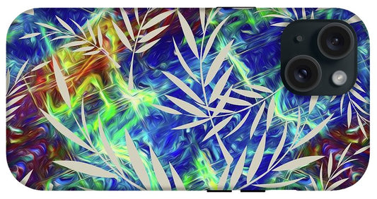 Fern Collage With Liquid Stripes - Phone Case