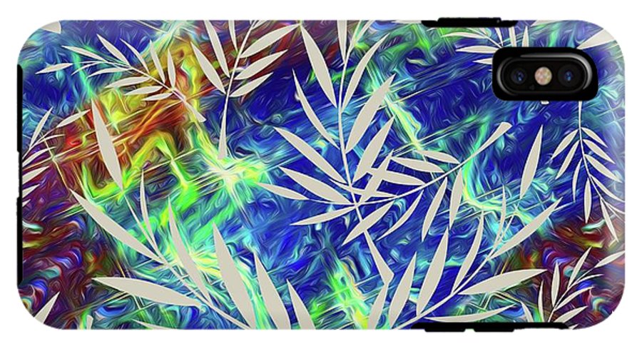 Fern Collage With Liquid Stripes - Phone Case