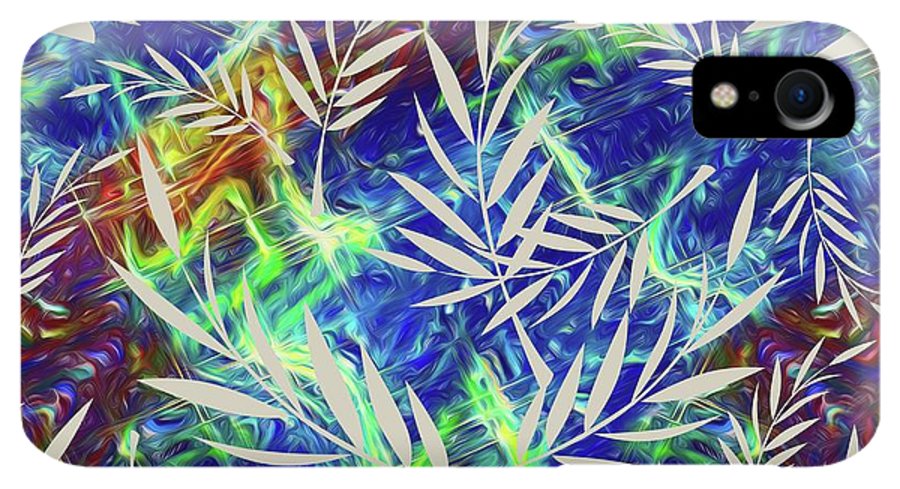Fern Collage With Liquid Stripes - Phone Case