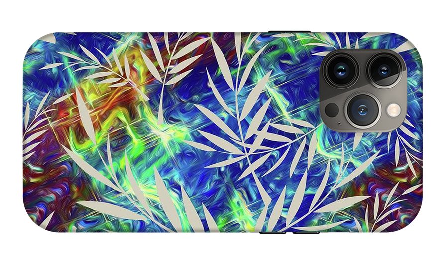 Fern Collage With Liquid Stripes - Phone Case