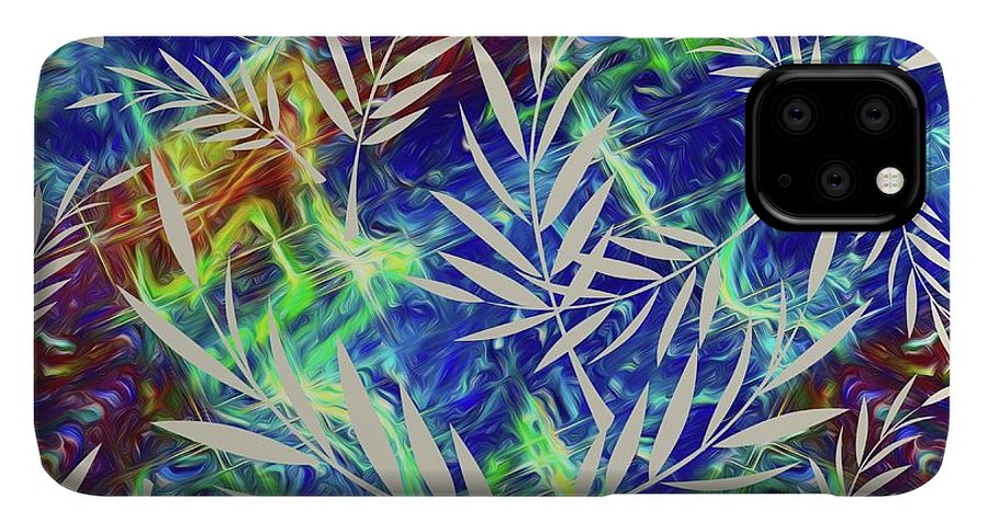 Fern Collage With Liquid Stripes - Phone Case