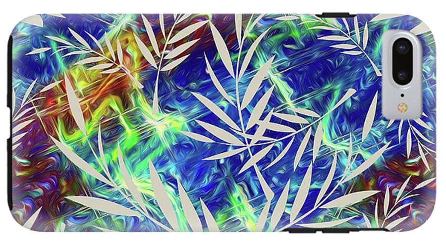 Fern Collage With Liquid Stripes - Phone Case
