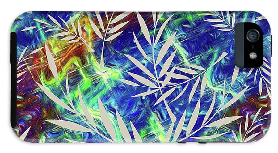 Fern Collage With Liquid Stripes - Phone Case