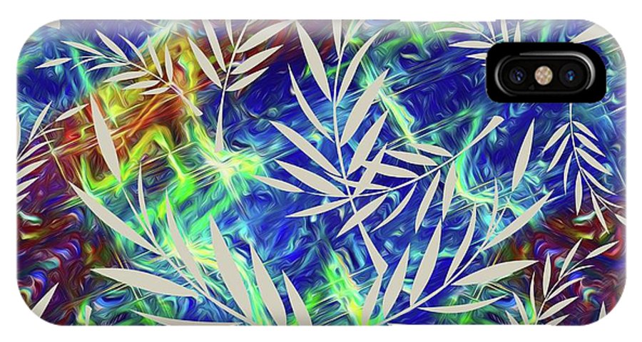 Fern Collage With Liquid Stripes - Phone Case