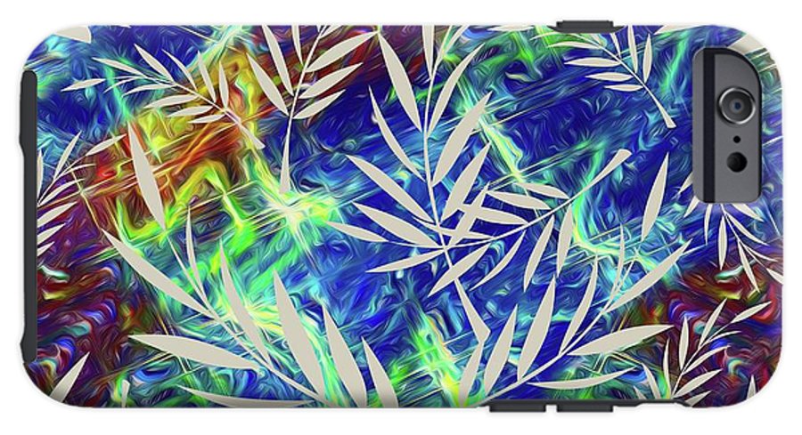 Fern Collage With Liquid Stripes - Phone Case
