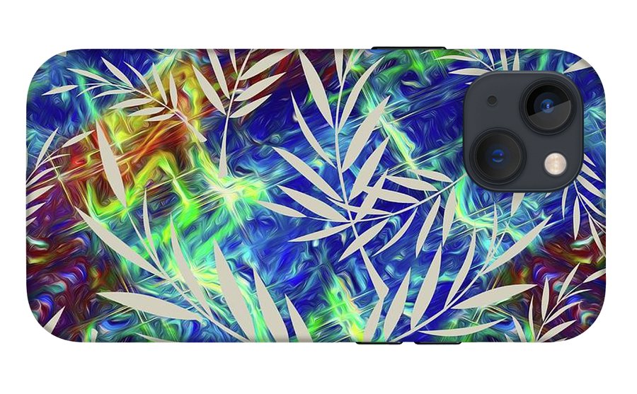 Fern Collage With Liquid Stripes - Phone Case