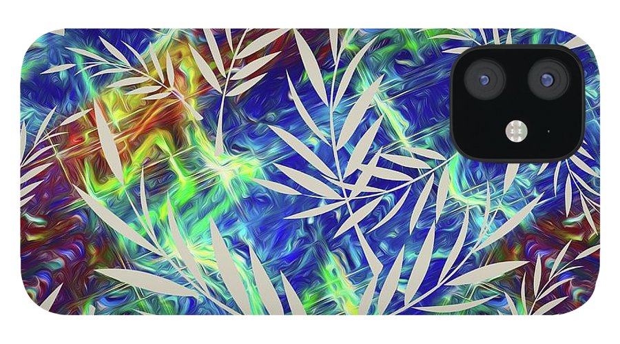 Fern Collage With Liquid Stripes - Phone Case