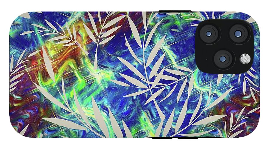 Fern Collage With Liquid Stripes - Phone Case