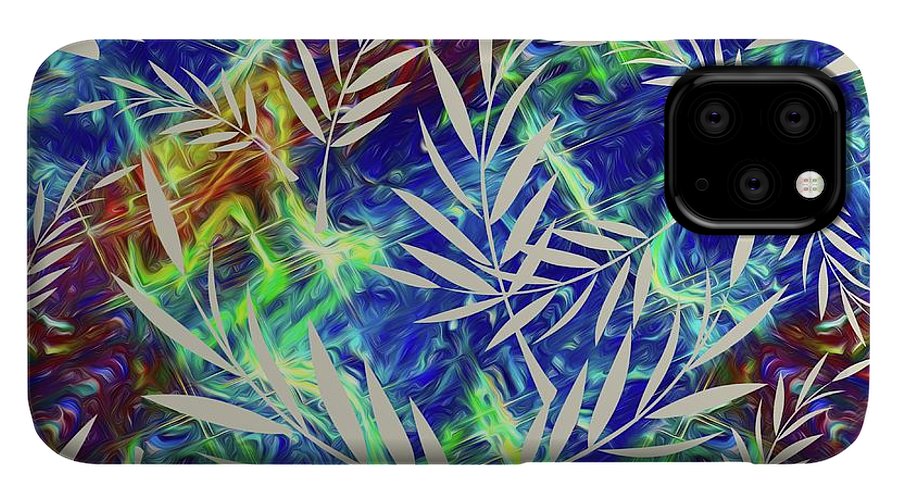 Fern Collage With Liquid Stripes - Phone Case