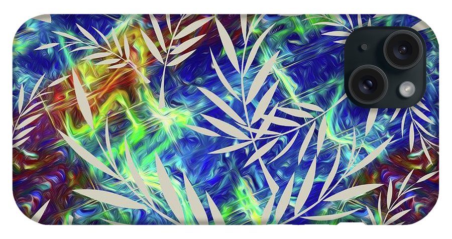 Fern Collage With Liquid Stripes - Phone Case