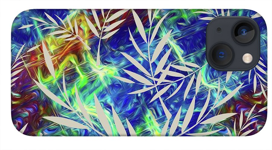Fern Collage With Liquid Stripes - Phone Case