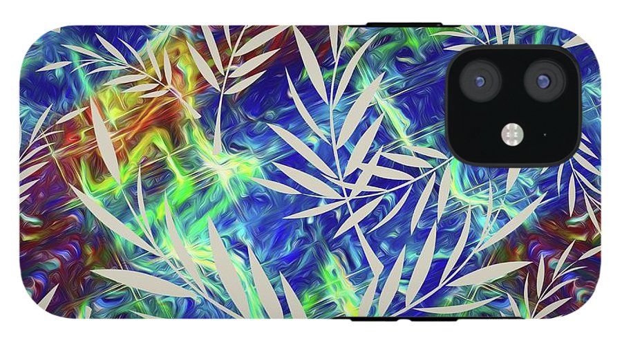 Fern Collage With Liquid Stripes - Phone Case
