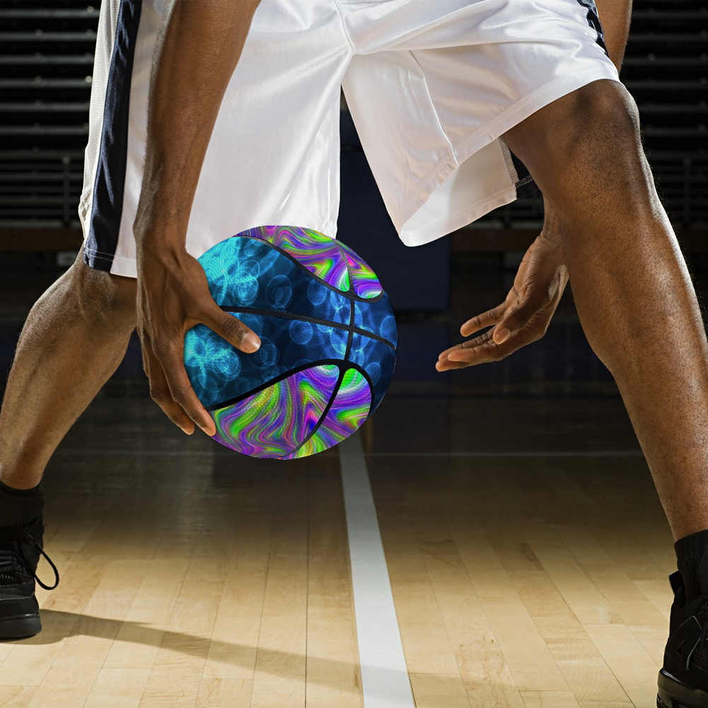Abstract With Blue Ocean Bokeh Customized Basketball for All Ages and Levels Custom Full Pads Personalized Basketball