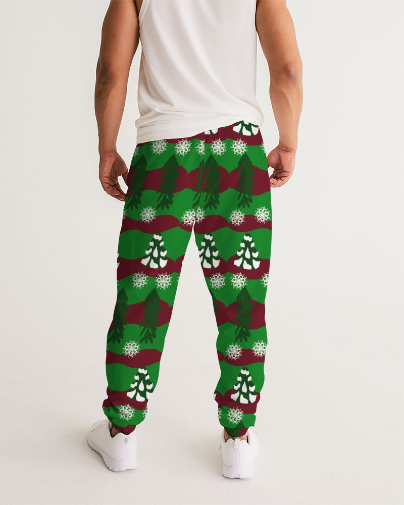 Snowy Evergreen Pattern Men's Track Pants