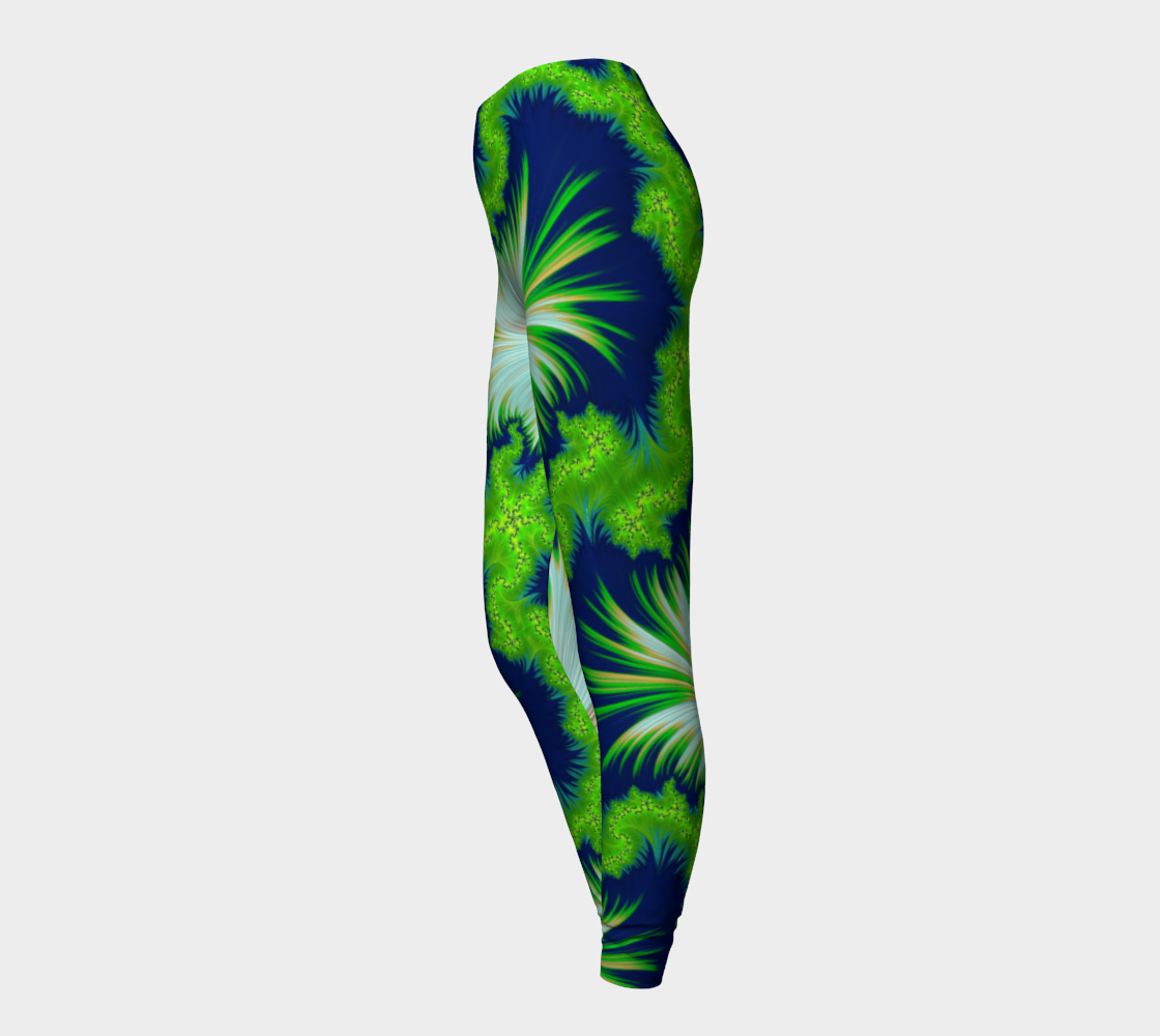 Blue Green Earth fractal leggings