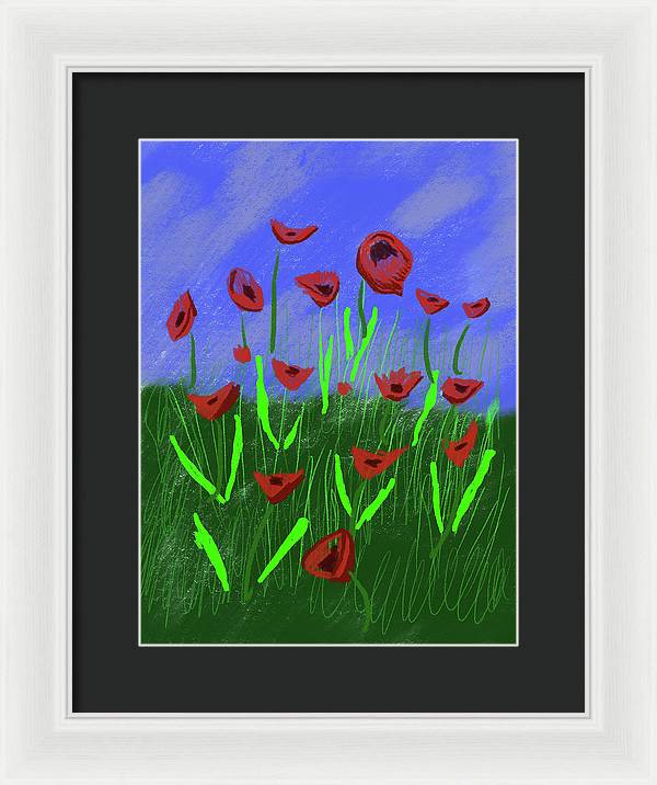 Field Of Poppies - Framed Print