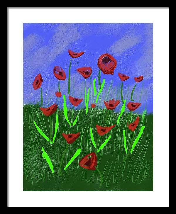 Field Of Poppies - Framed Print