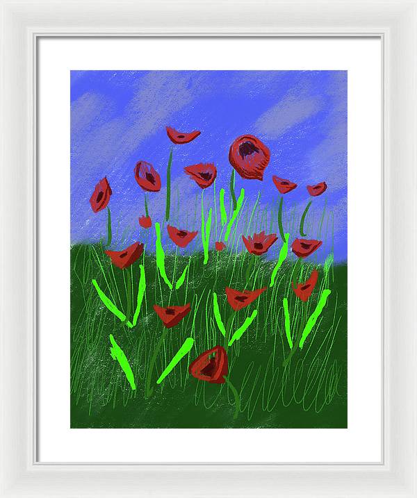Field Of Poppies - Framed Print