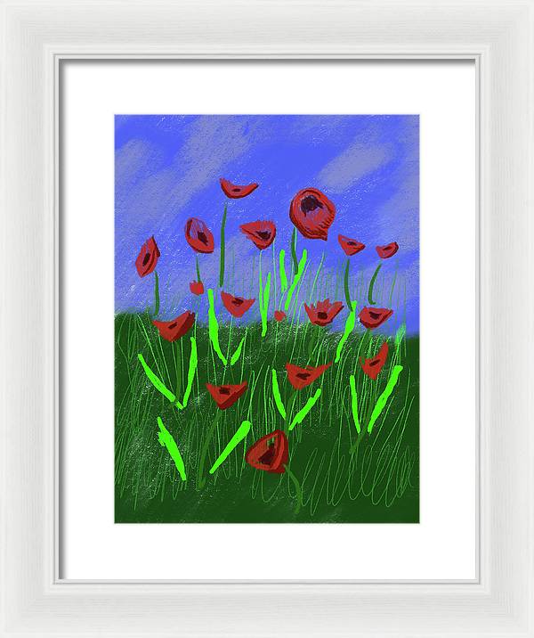 Field Of Poppies - Framed Print