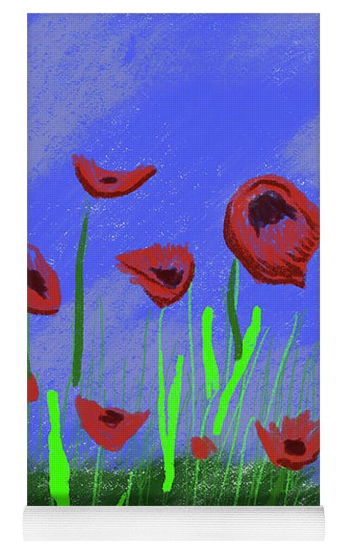 Field Of Poppies - Yoga Mat
