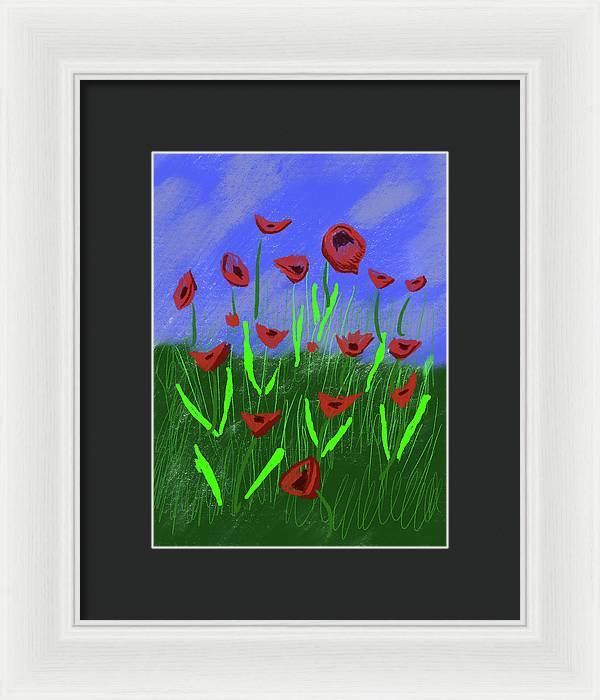 Field Of Poppies - Framed Print