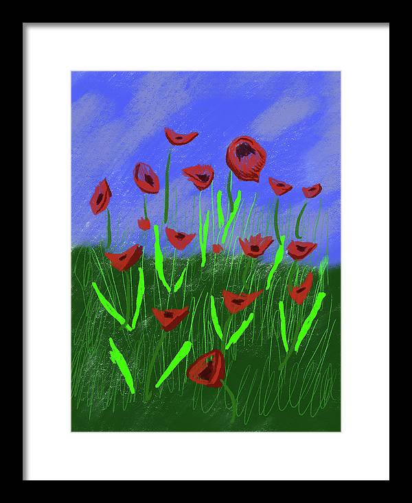 Field Of Poppies - Framed Print