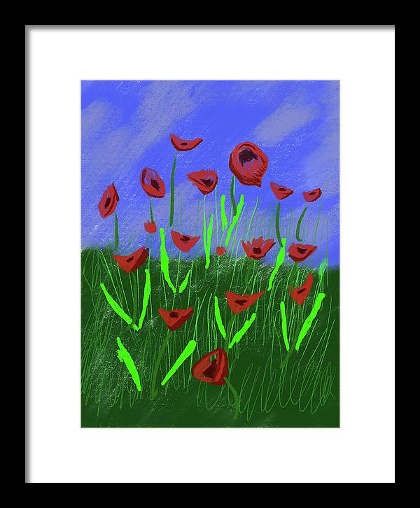 Field Of Poppies - Framed Print