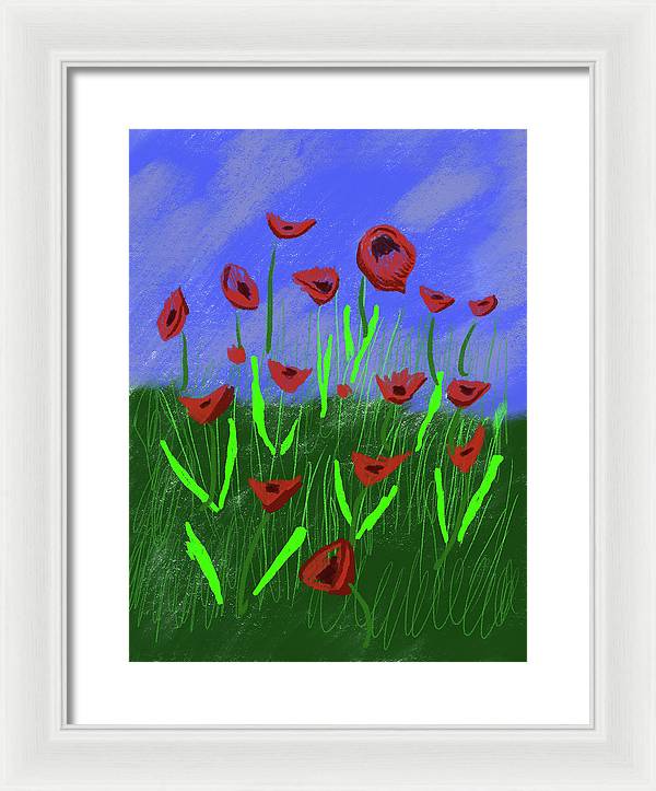 Field Of Poppies - Framed Print