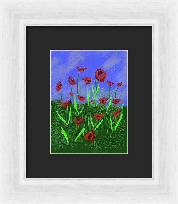 Field Of Poppies - Framed Print