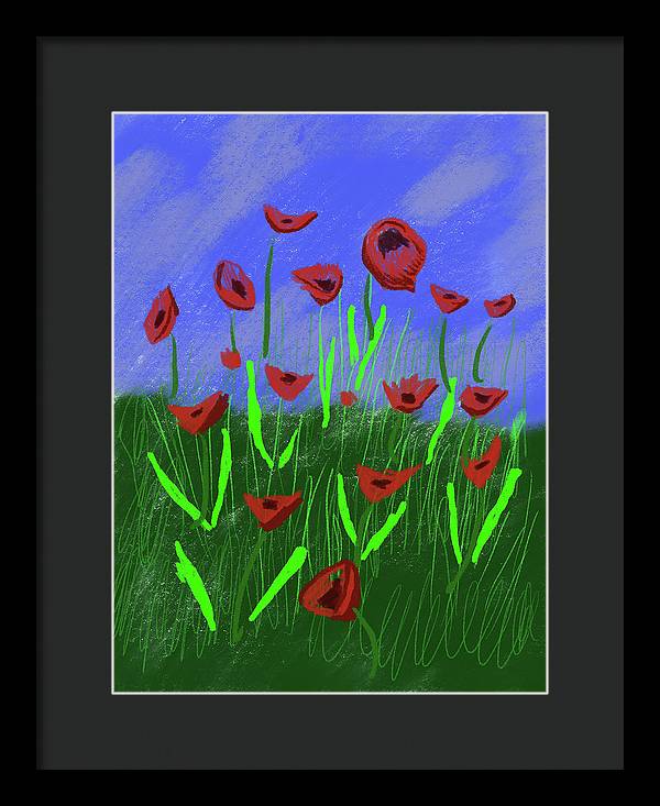 Field Of Poppies - Framed Print
