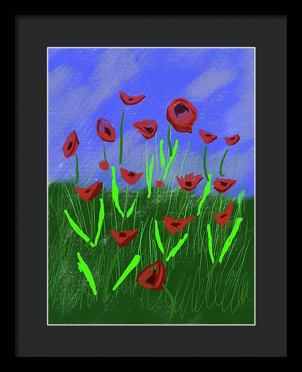Field Of Poppies - Framed Print