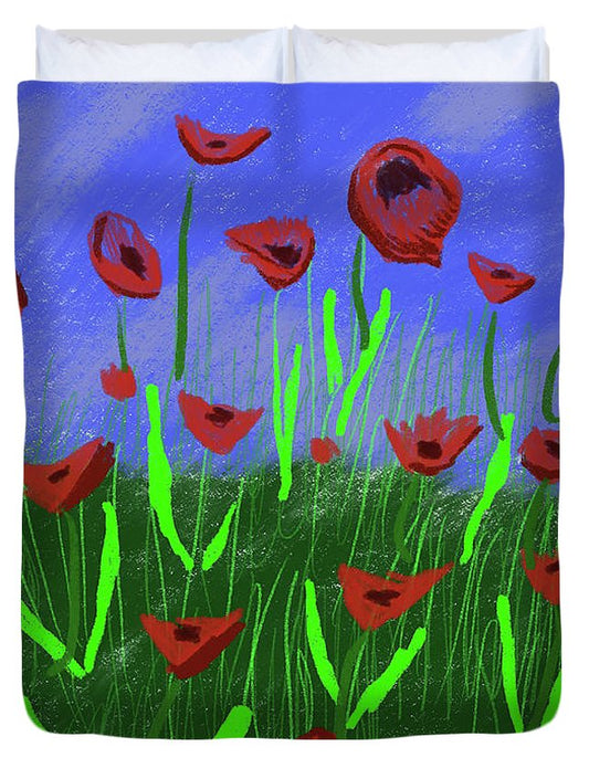 Field Of Poppies - Duvet Cover