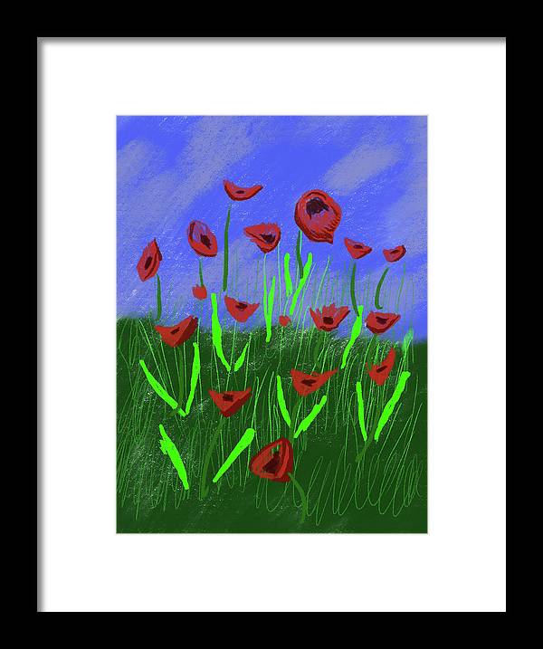 Field Of Poppies - Framed Print