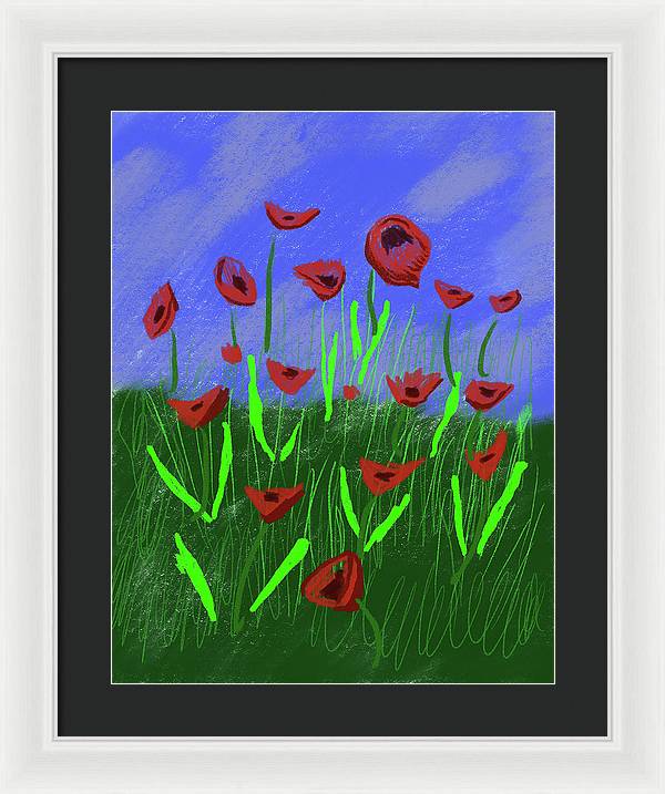 Field Of Poppies - Framed Print