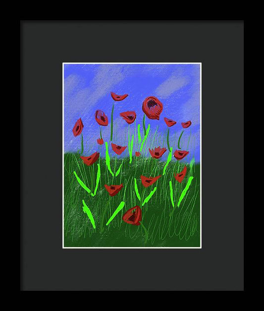 Field Of Poppies - Framed Print