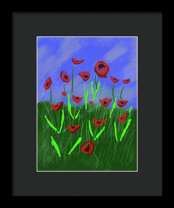 Field Of Poppies - Framed Print