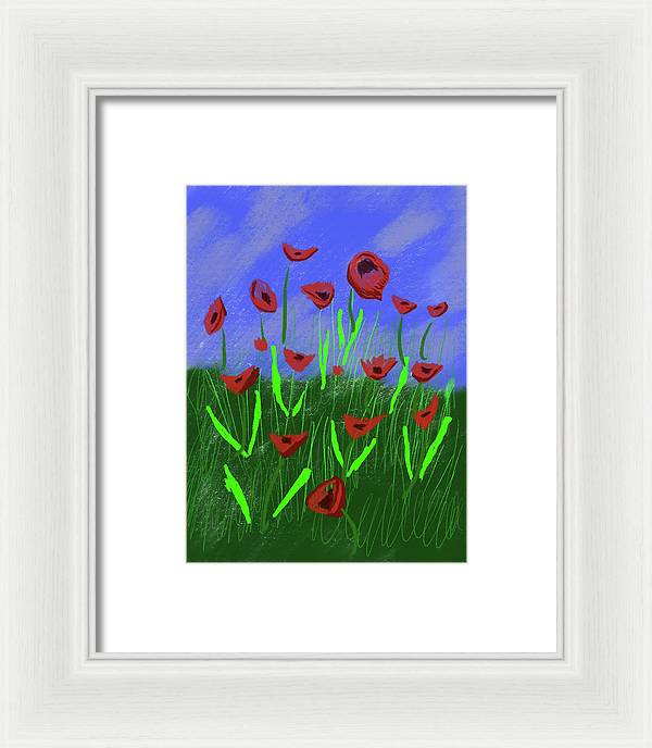 Field Of Poppies - Framed Print