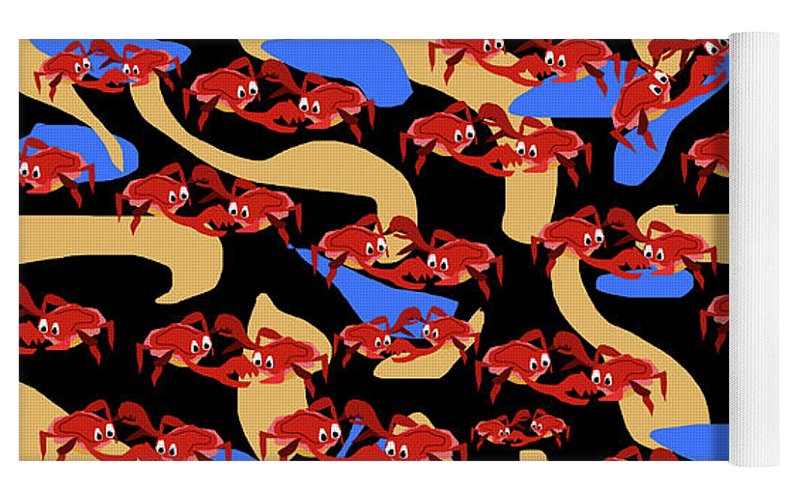 Fighting Crabbies Pattern - Yoga Mat