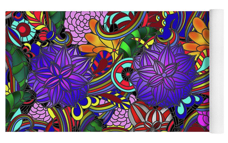 Flowers and Rainbows - Yoga Mat