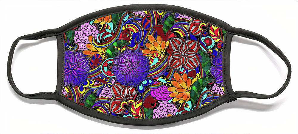Flowers and Rainbows - Face Mask
